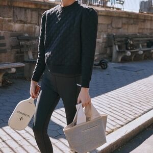 Tuckernuck Sport Black Quilted Top with Mint Logo